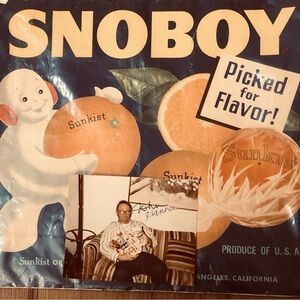 Snowbound Sunkist Oranges Crate Label 12”c 11”w Vintage.COA on back S.F. CA